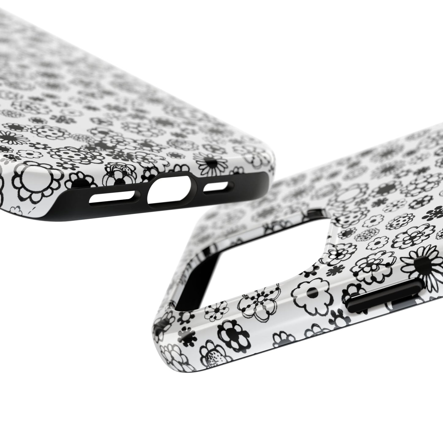 Posie Dots White / Black Phone Case