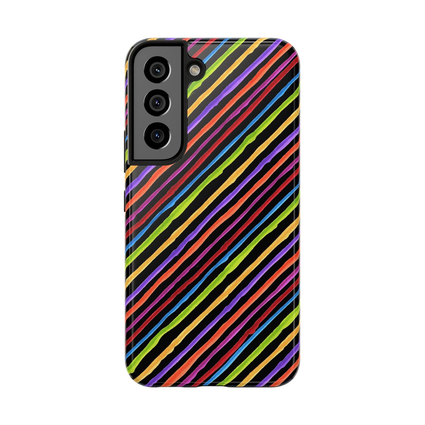 Quirky Bias Stripe Black Phone Case