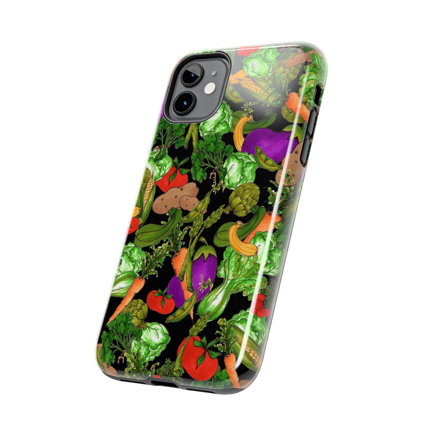 Veggie Jungle Black Phone Case
