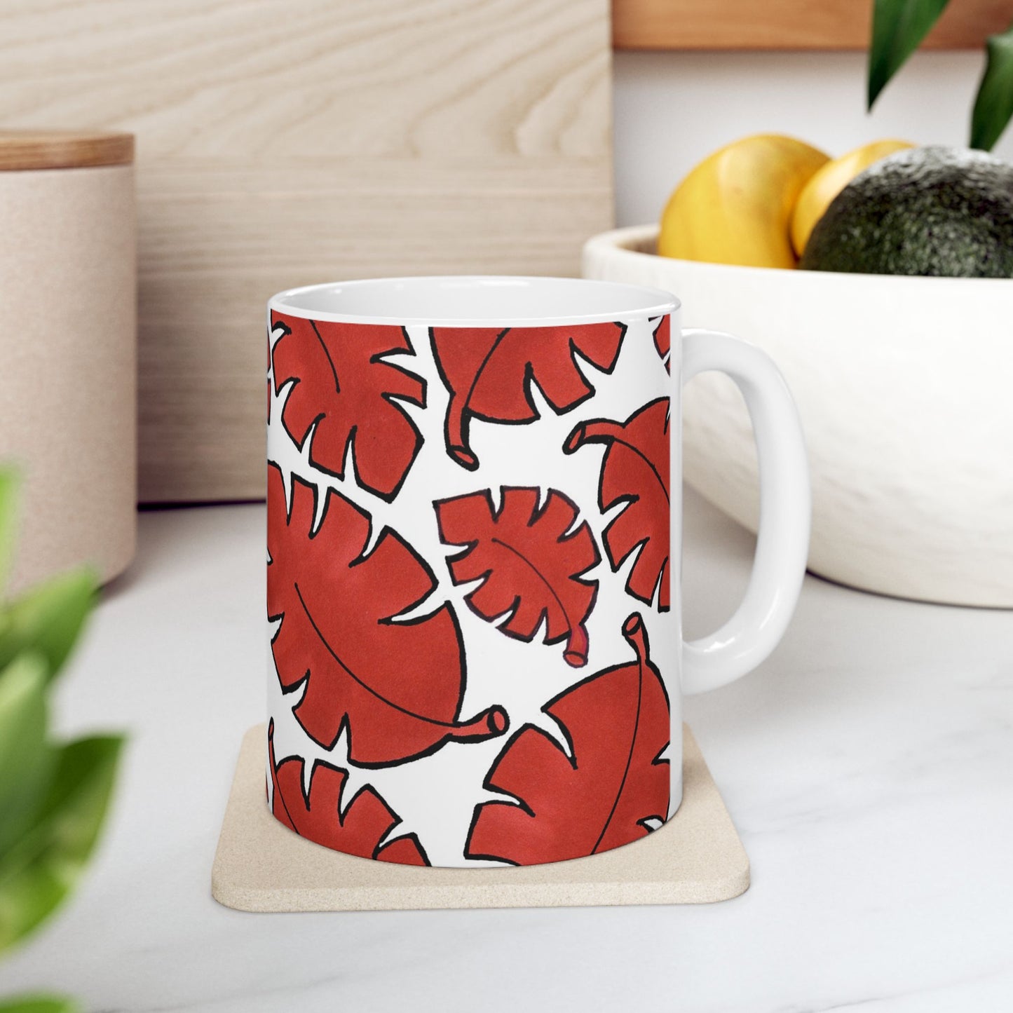 Red Bananas White Cup