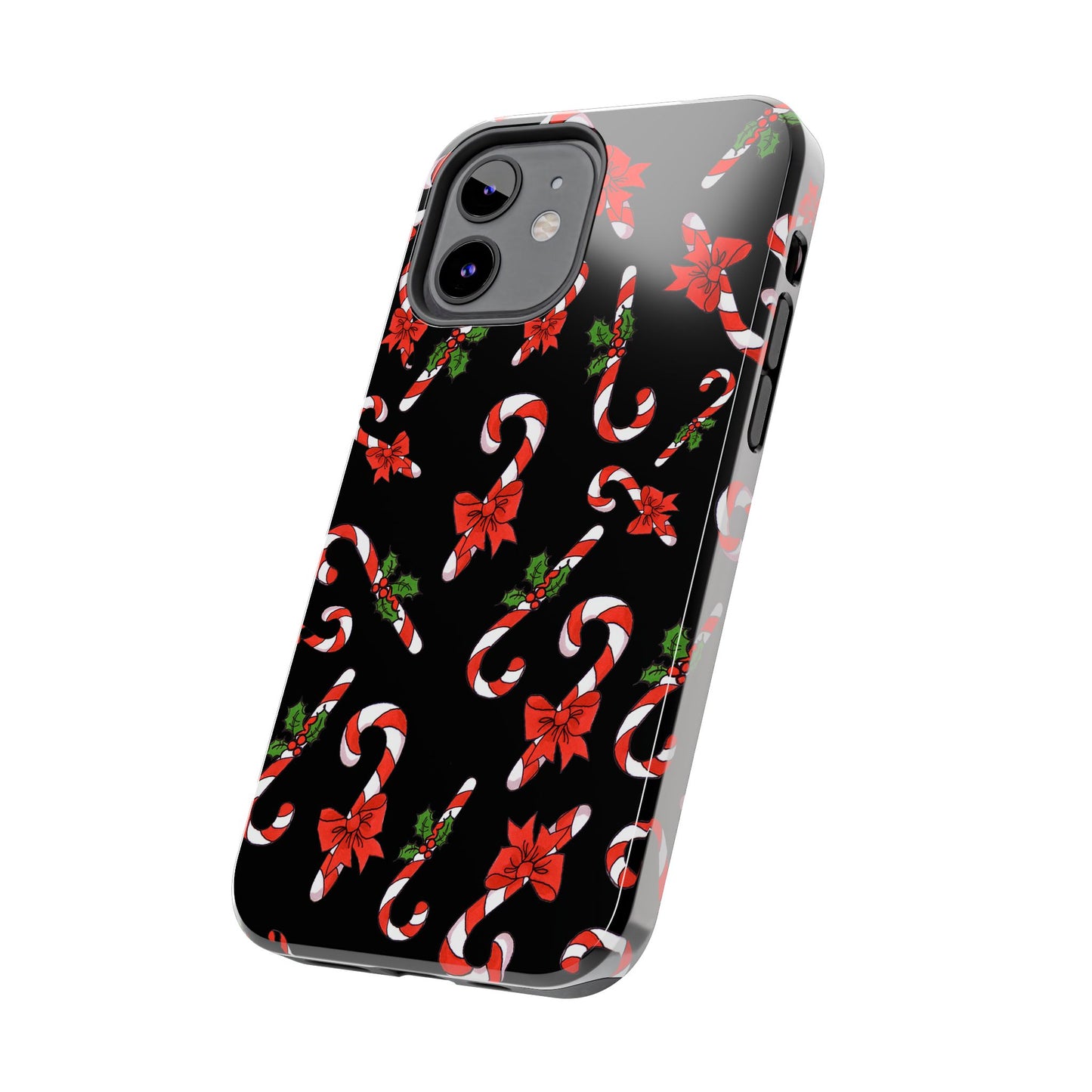 Candy Cane Crowd Black Phone Case