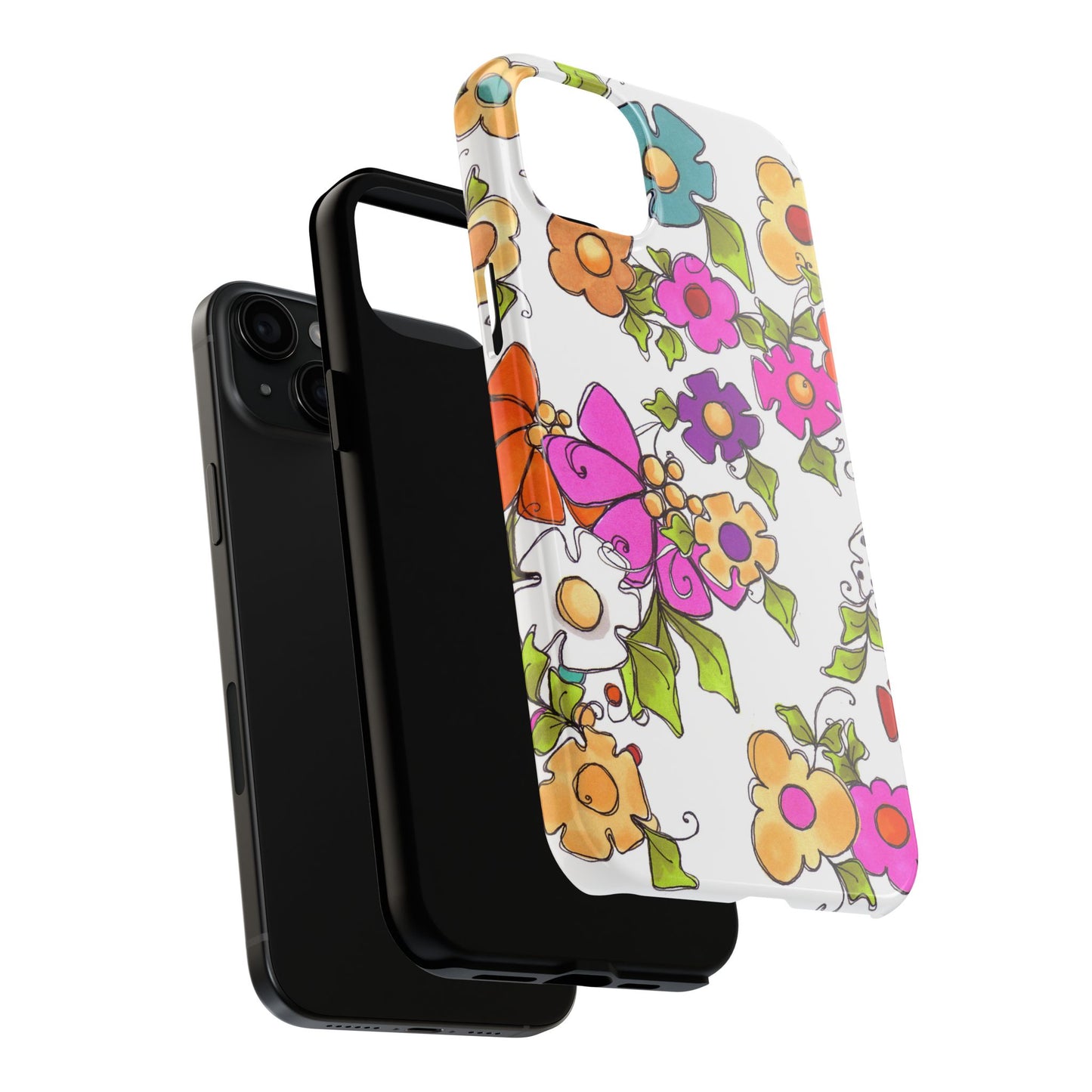 Happy Blooms White Phone Case