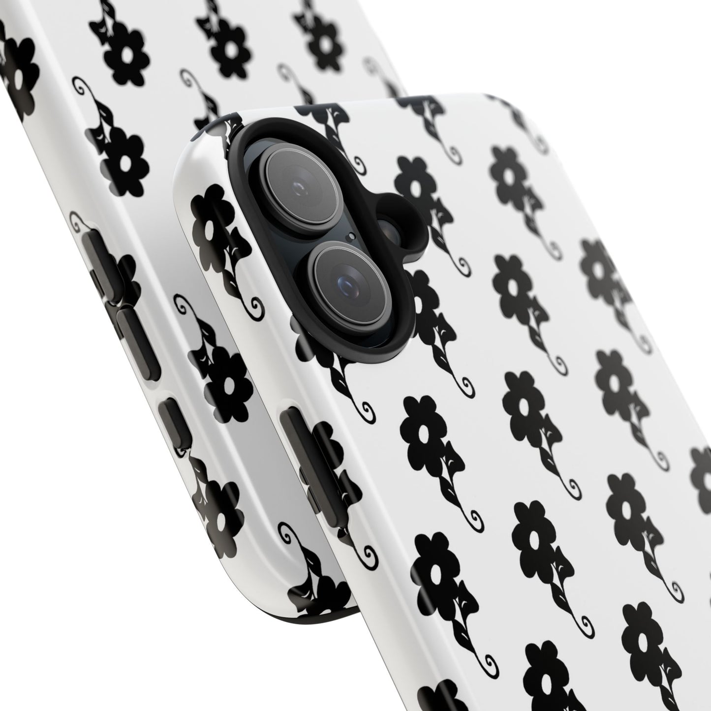 Flowers White / Black Phone Case