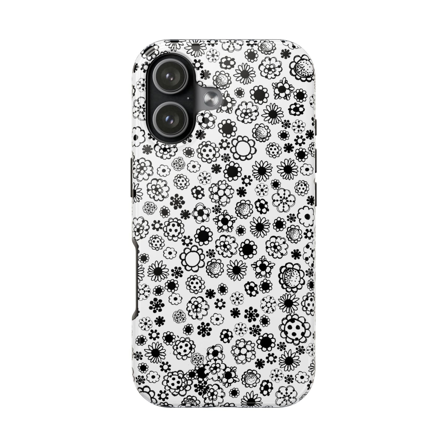 Posie Dots White / Black Phone Case
