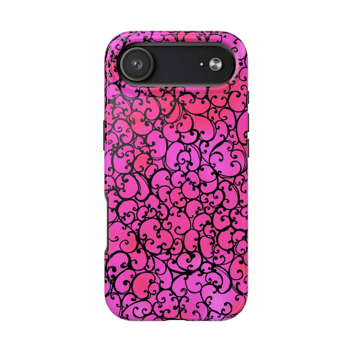 Scrollie Cerise / Black Phone Case