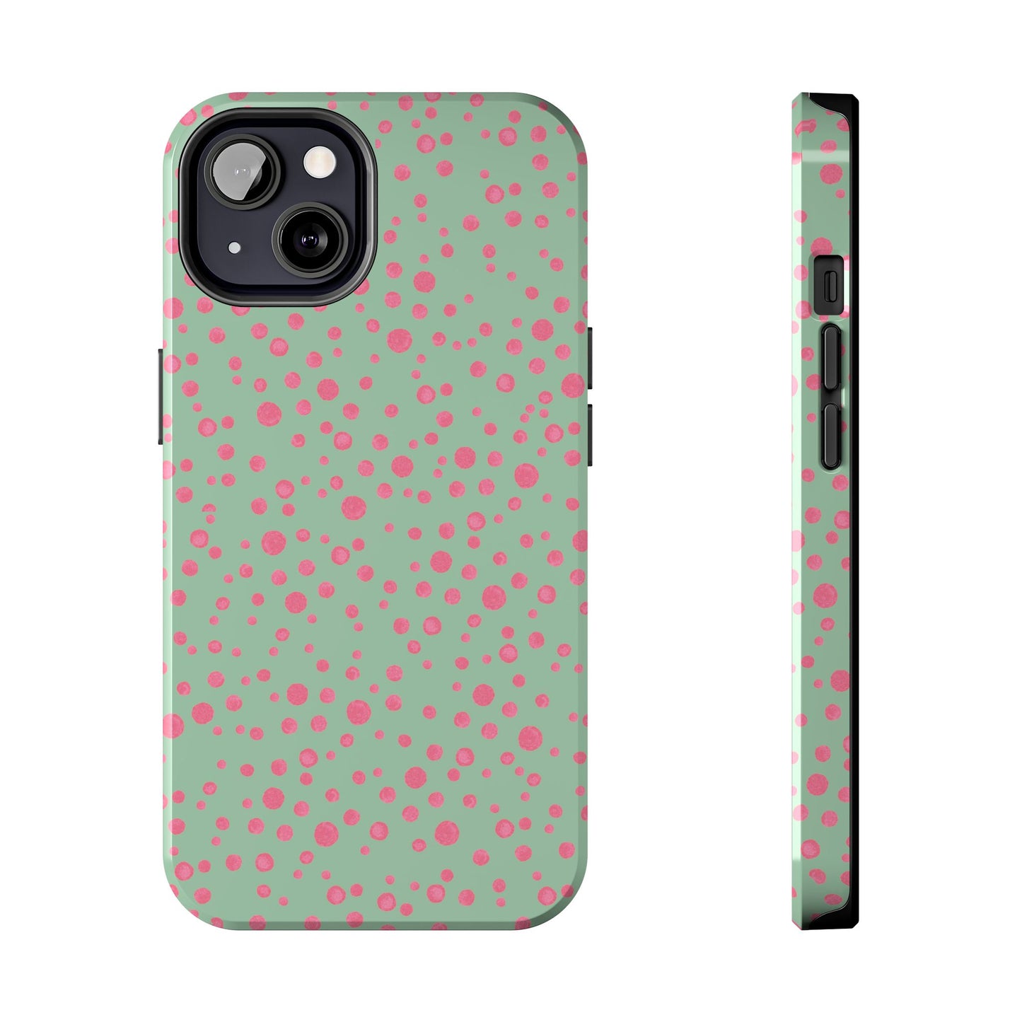 Balloon Dots Sage / Pink Phone Case