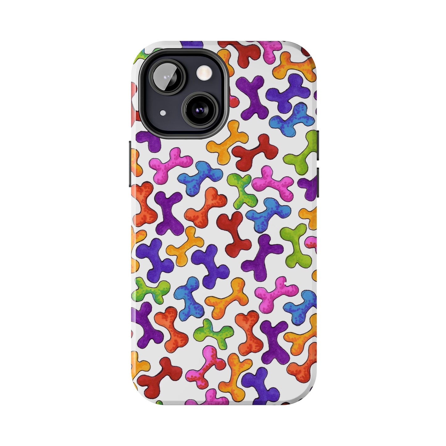 Fancy Bones White / Multi Phone Case