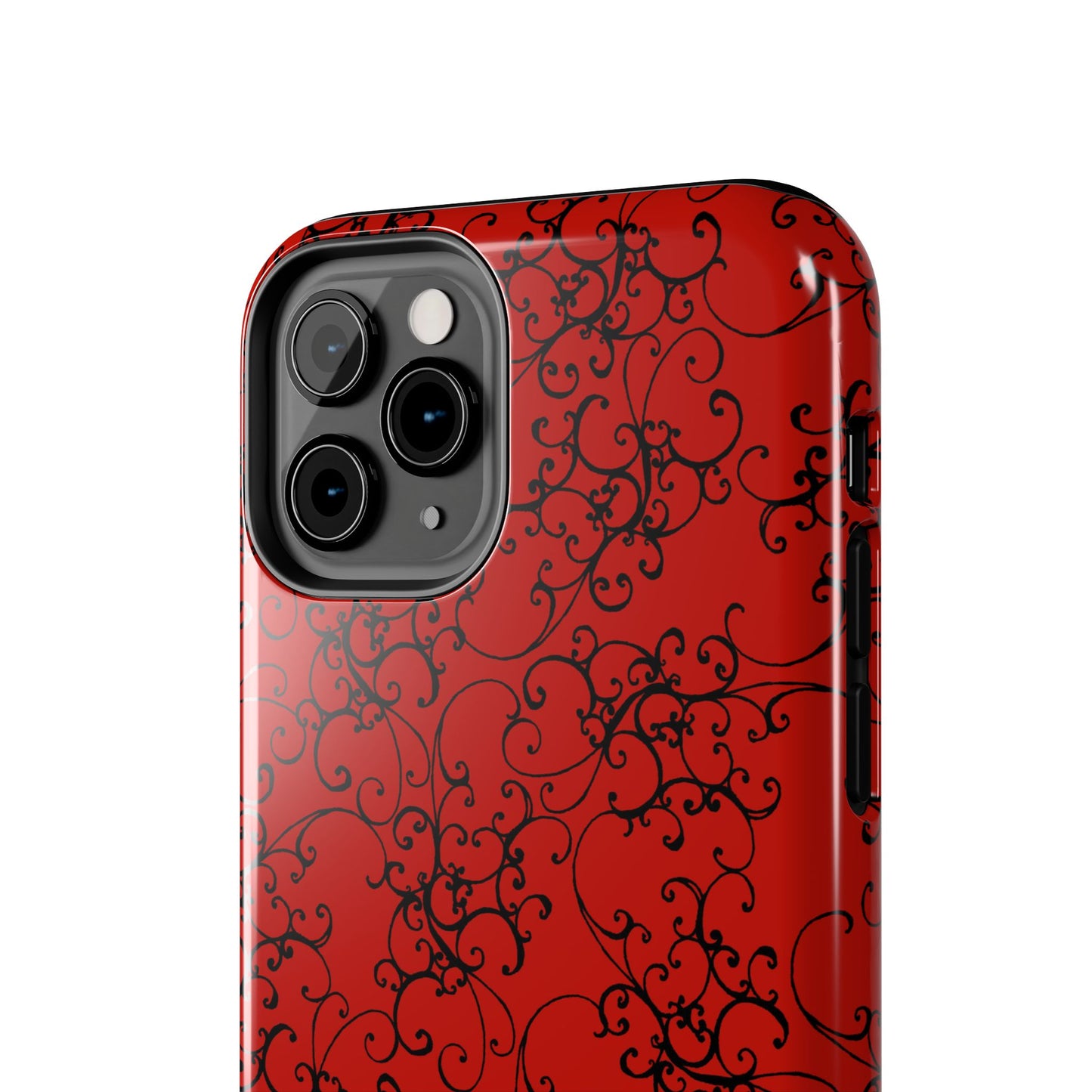Elegant Scroll Red / Black Phone Case
