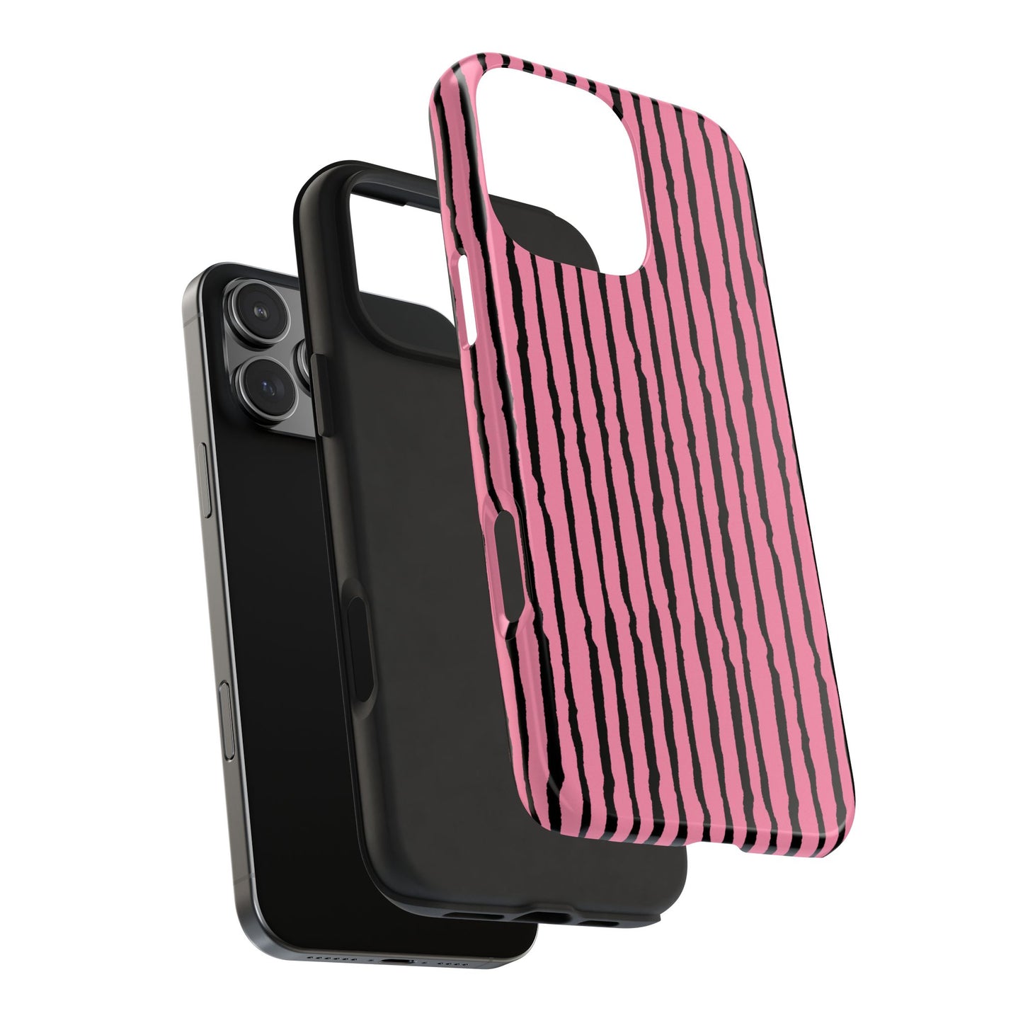 Sorta Stripe Bright Pink / Black Phone Case