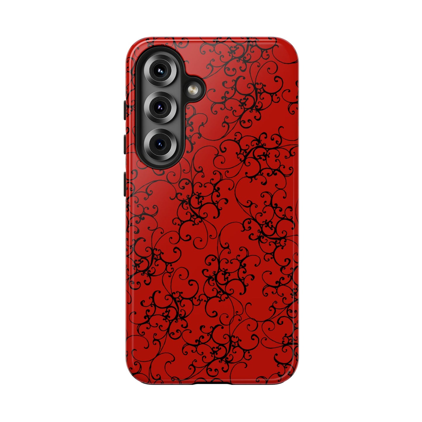 Elegant Scroll Red / Black Phone Case