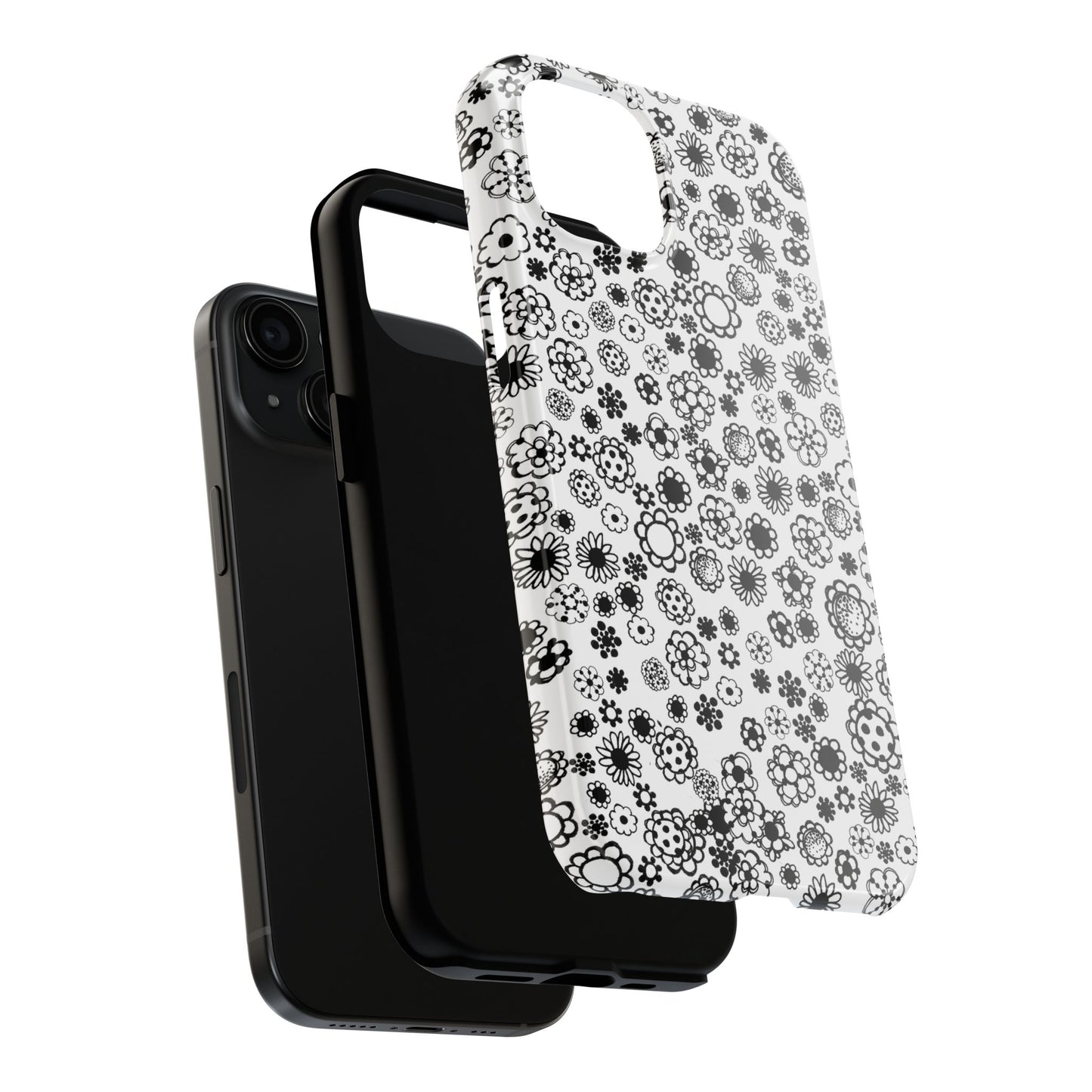 Posie Dots White / Black Phone Case