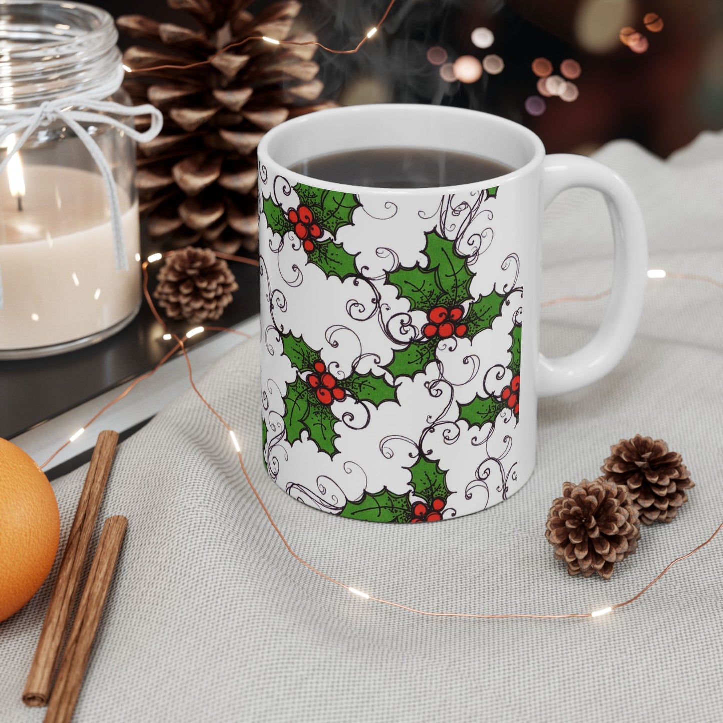 Jolly Holly White Cup