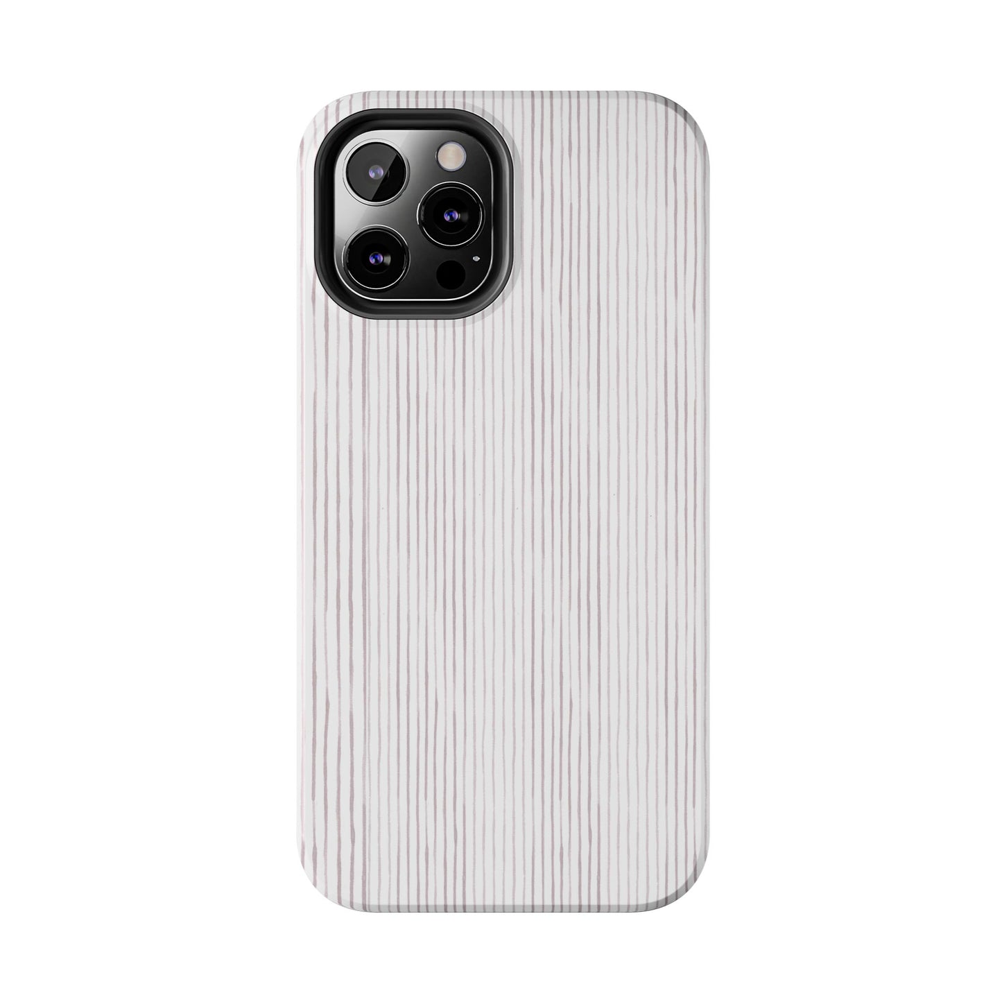 Happy Stripe White / Silver Phone Case