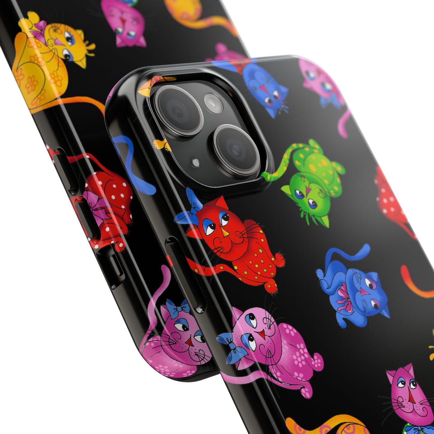 Tossed Cool Cats Black Phone Case