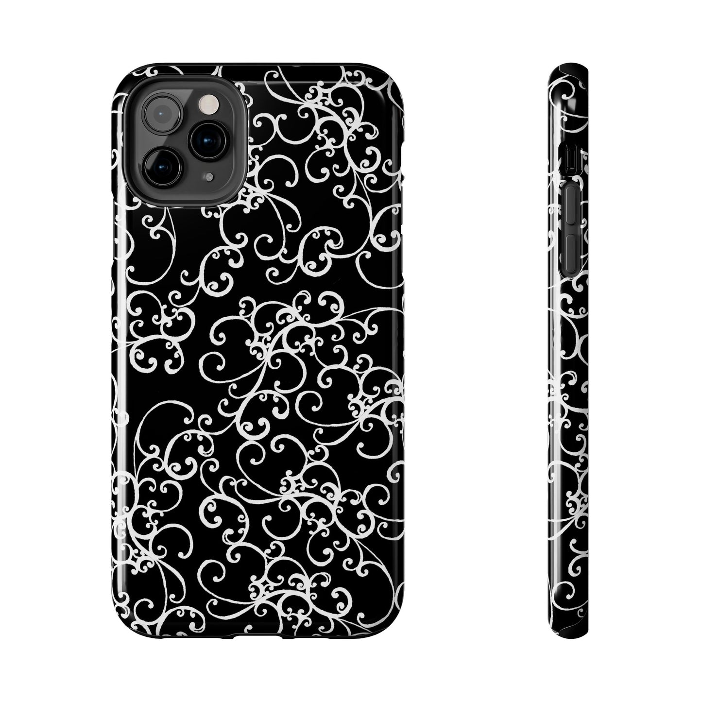 Elegant Scroll Black / White Phone Case