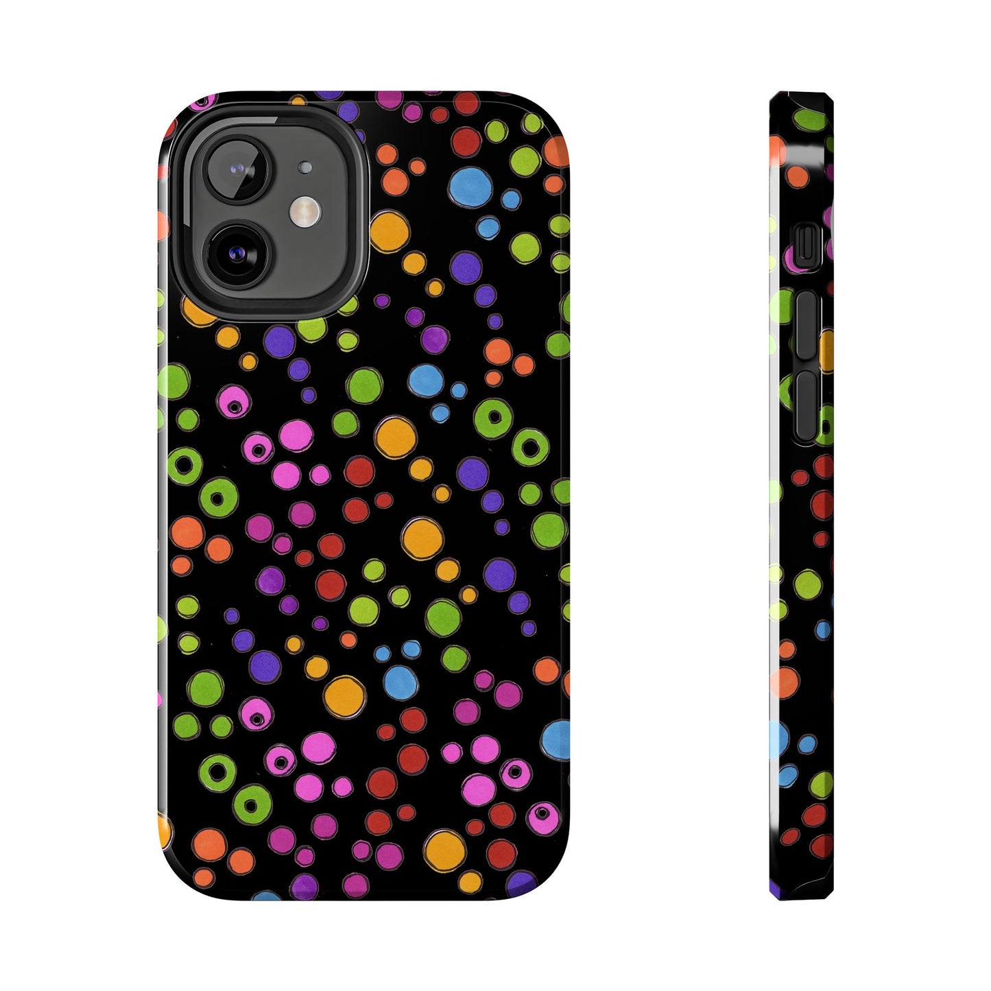 Dog Dots Black / Multi Phone Case