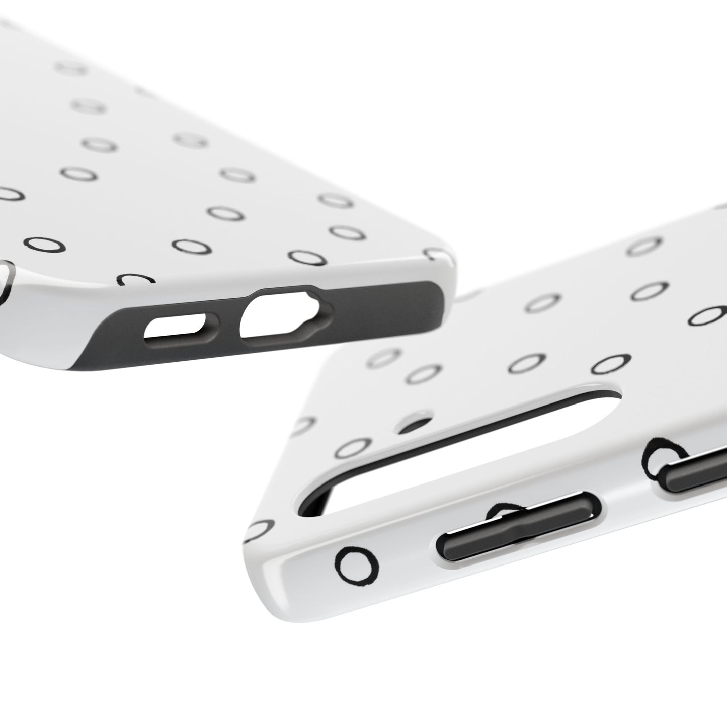 Open Dots White / Black Phone Case