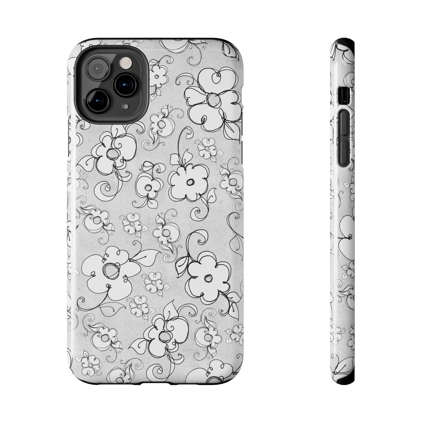 Lady Flowers Silver Phone Case