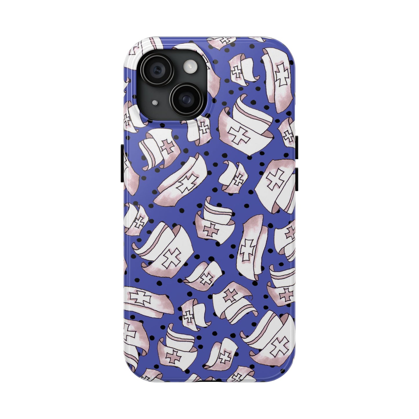 Med Hats Blue / Black Phone Case