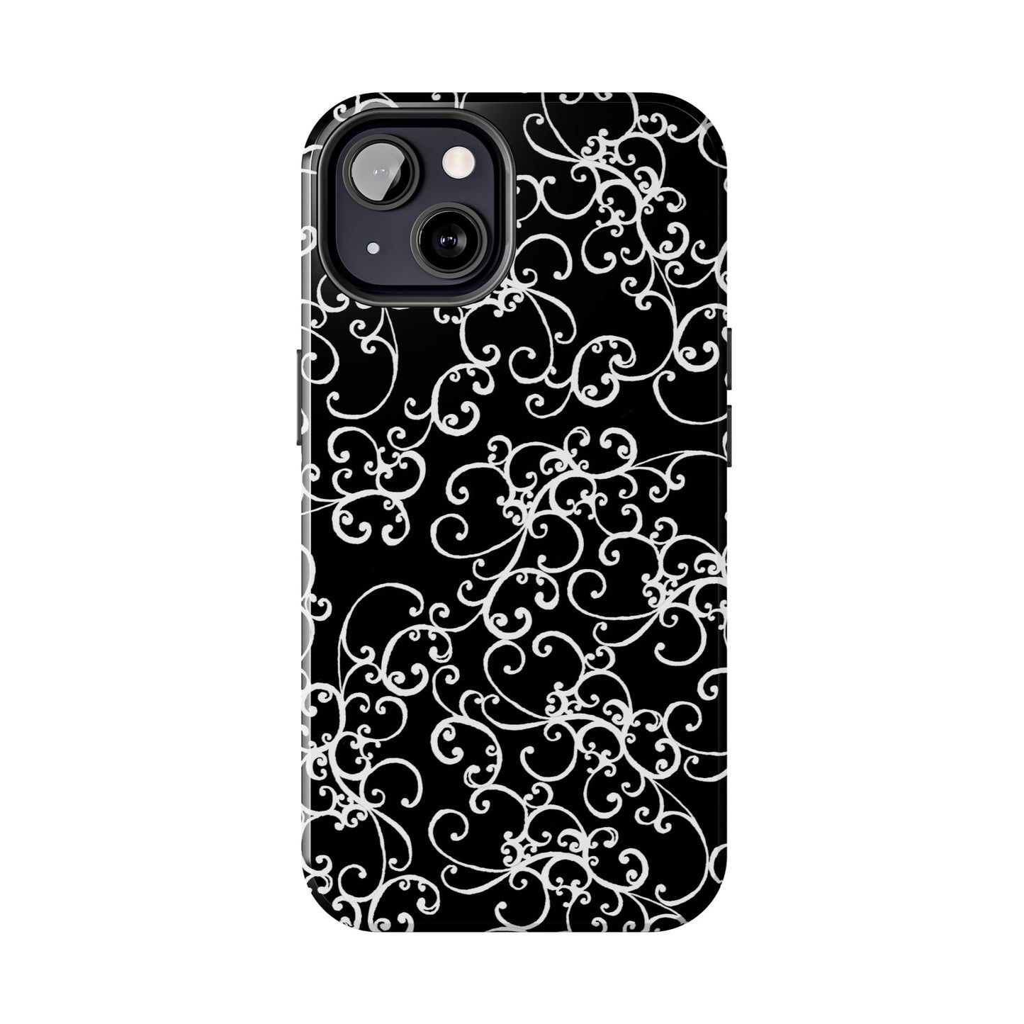 Elegant Scroll Black / White Phone Case