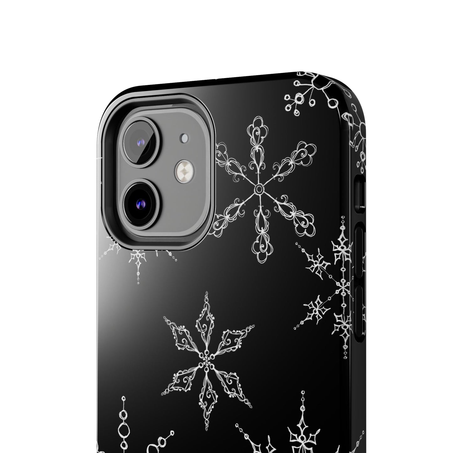 Snowflakes Black Phone Case
