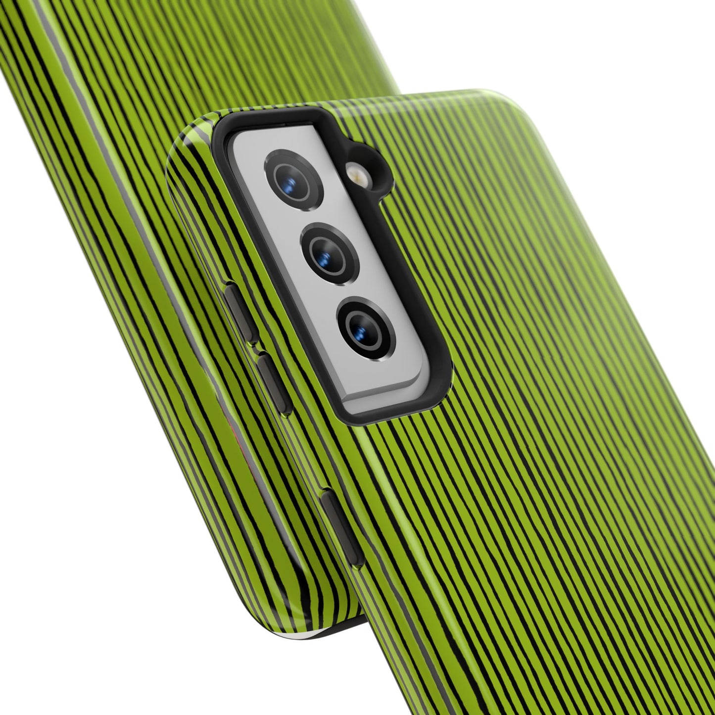 Quirky Pin Stripe Green / Black Phone Case