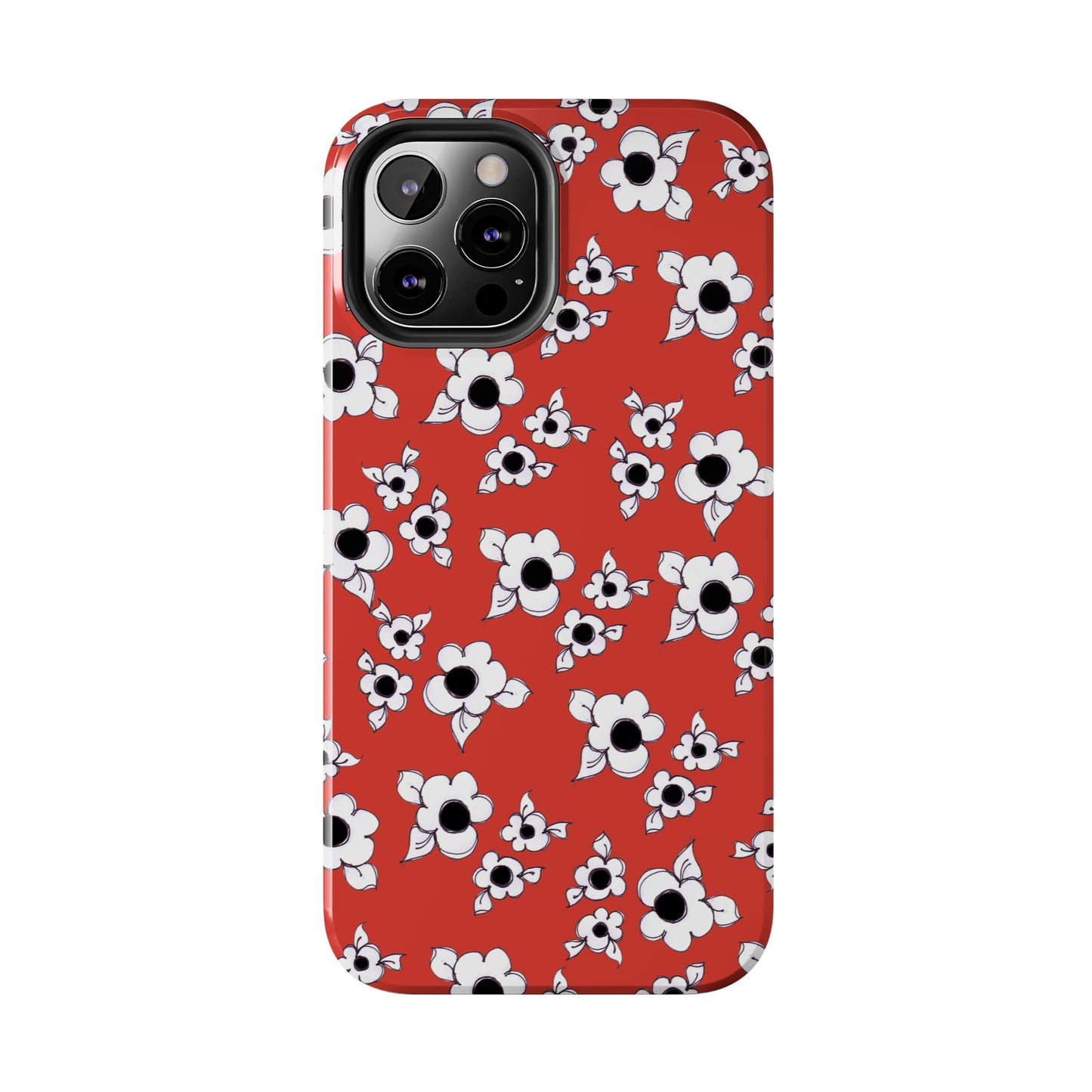 Daisy Cluster Red / Black Phone Case