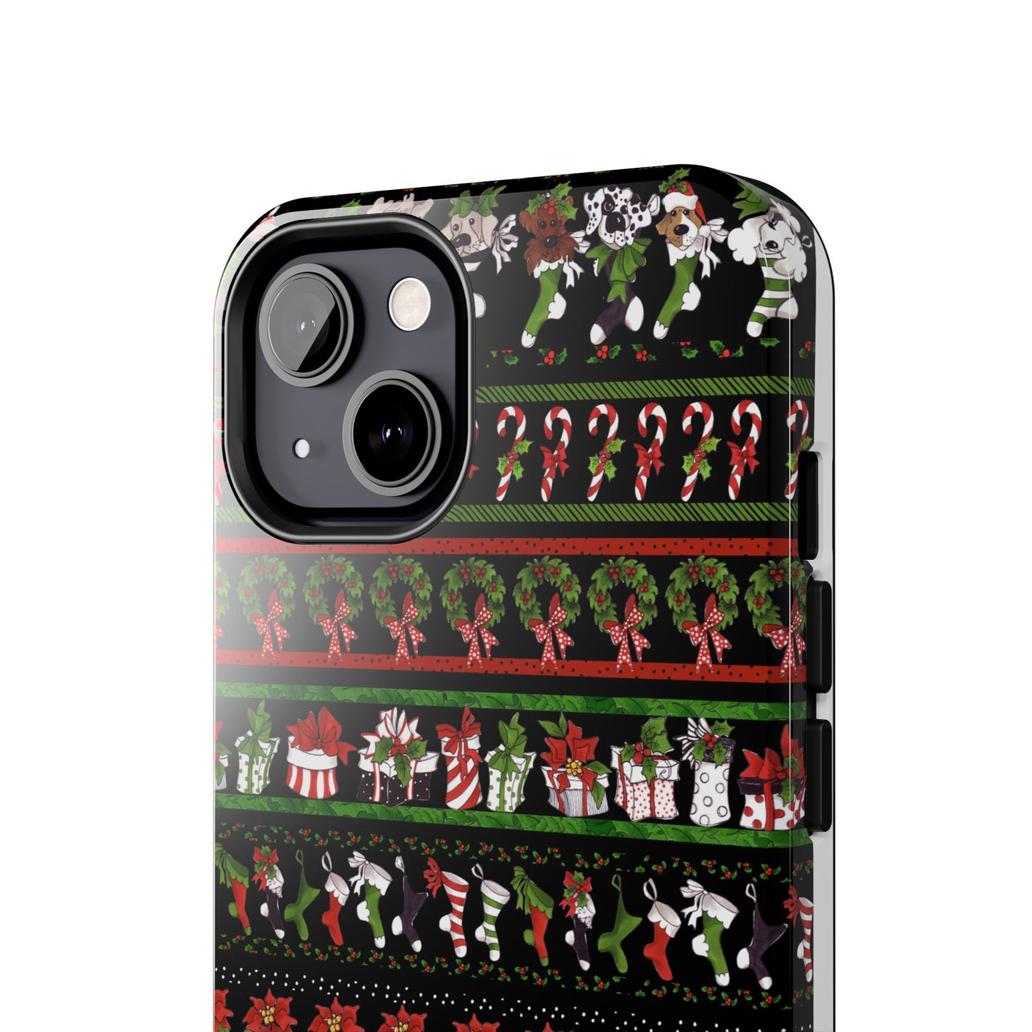 Holiday Borders Black Phone Case