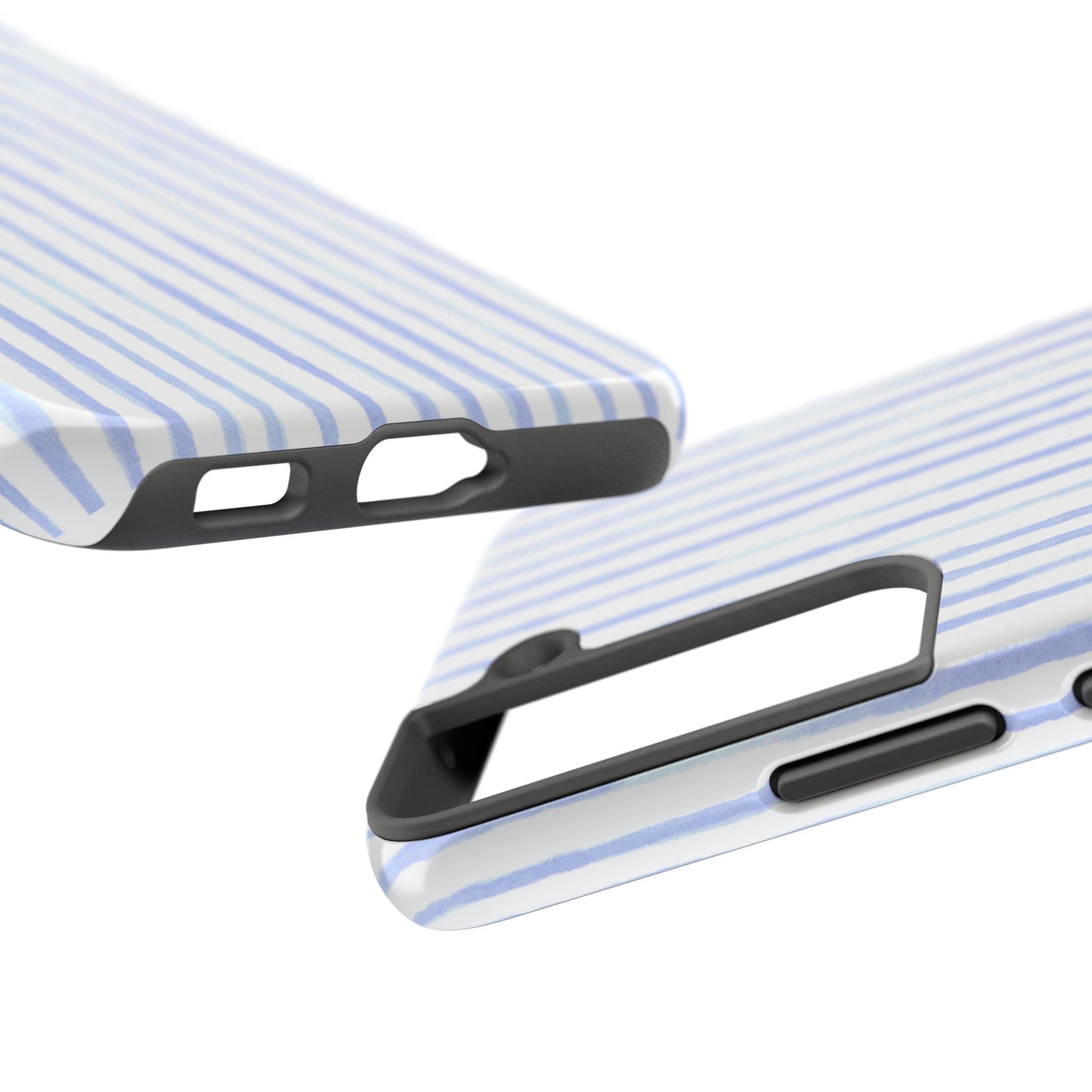 Happy Stripe White / Blue Phone Case