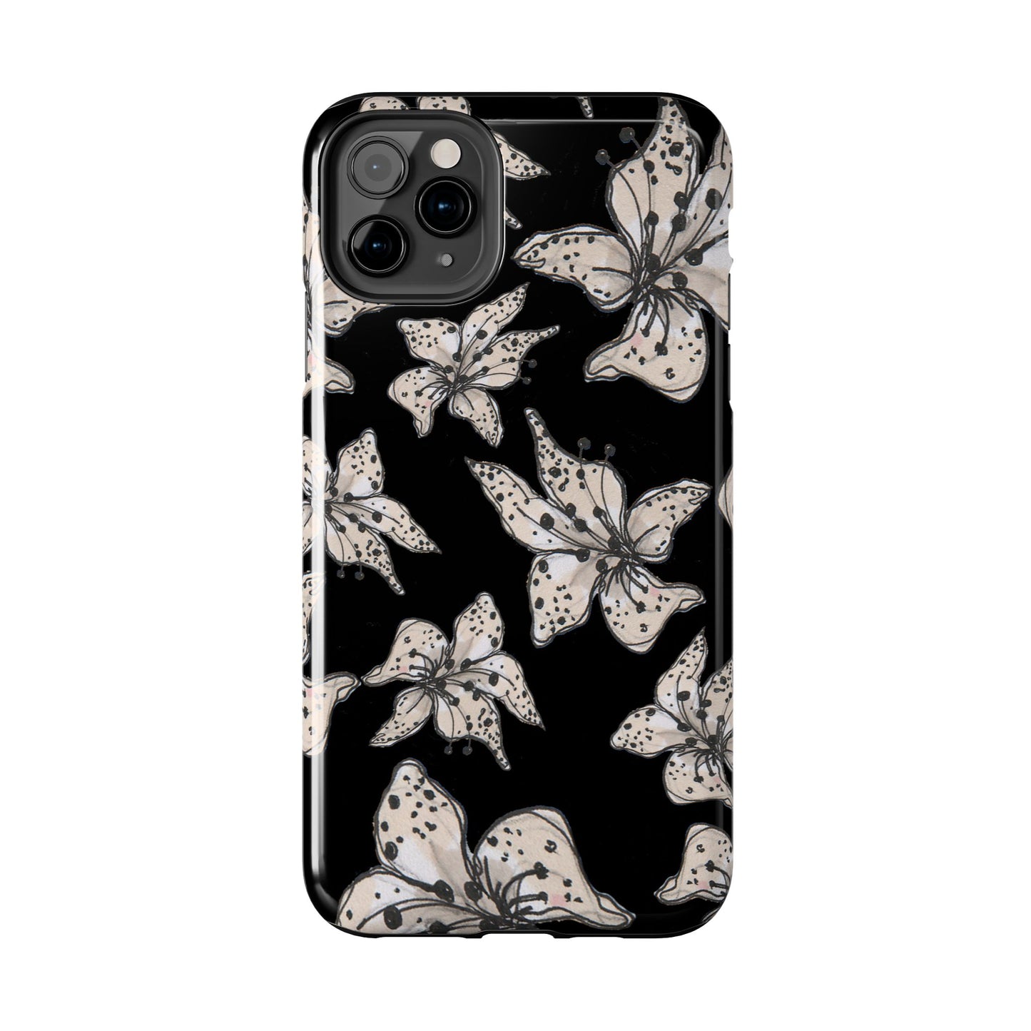 Spotted Lilies Black Phone Case