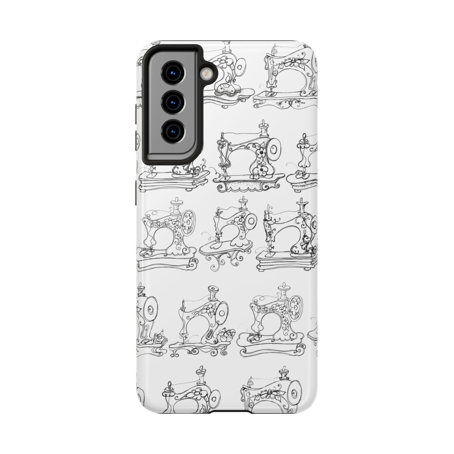 Sew Sew White / Black Phone Case