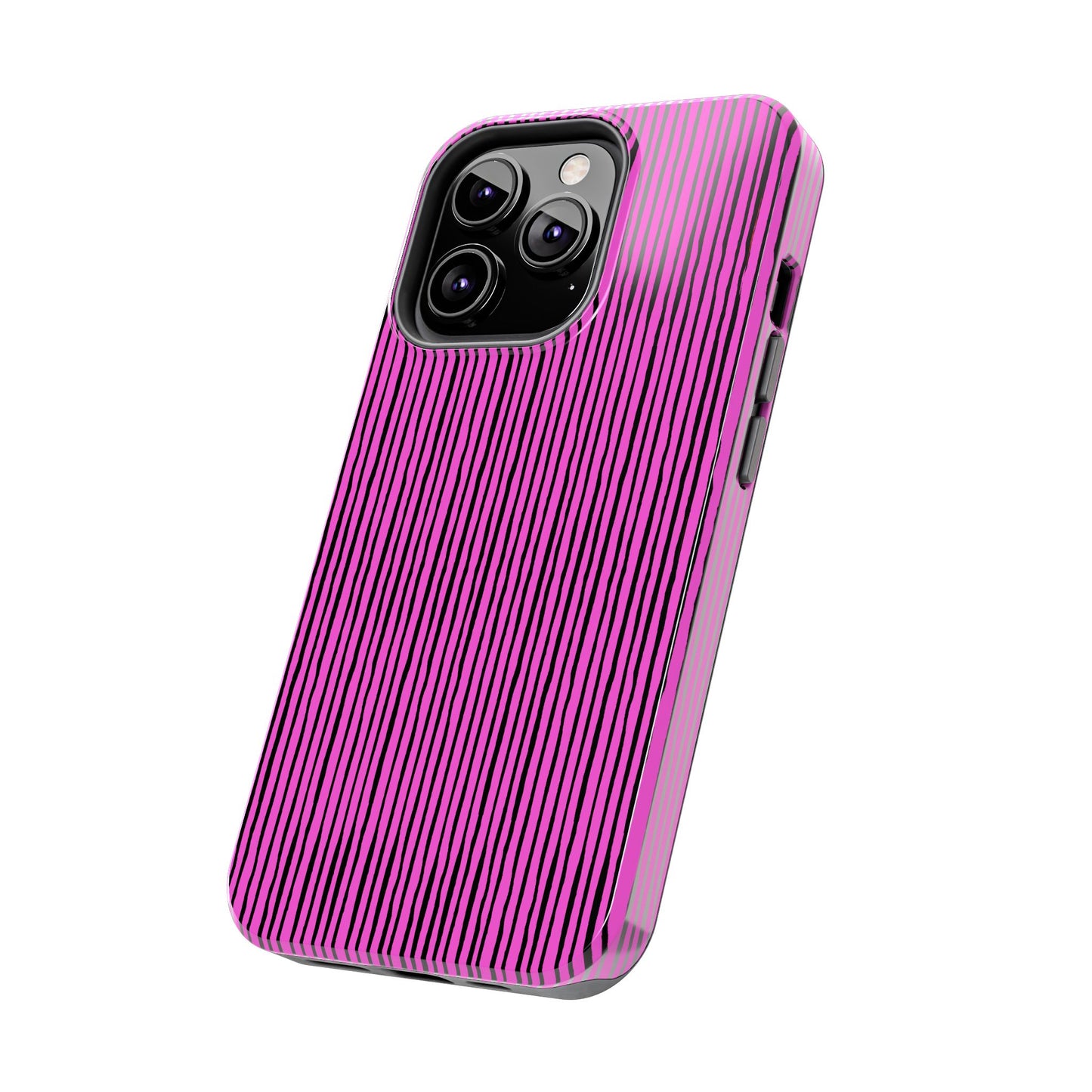 Quirky Pin Stripe Pink / Black Phone Case