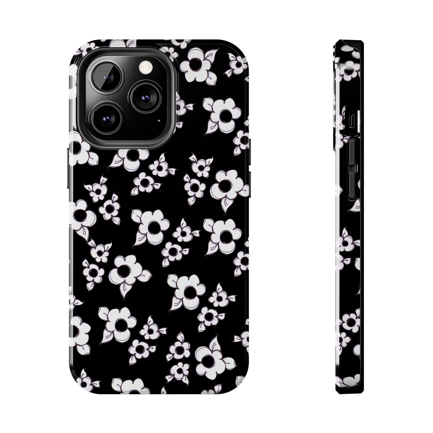 Daisy Cluster Black / White Phone Case