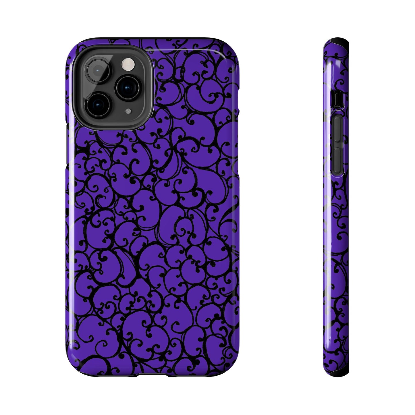 Scrollie Blue / Black Phone Case