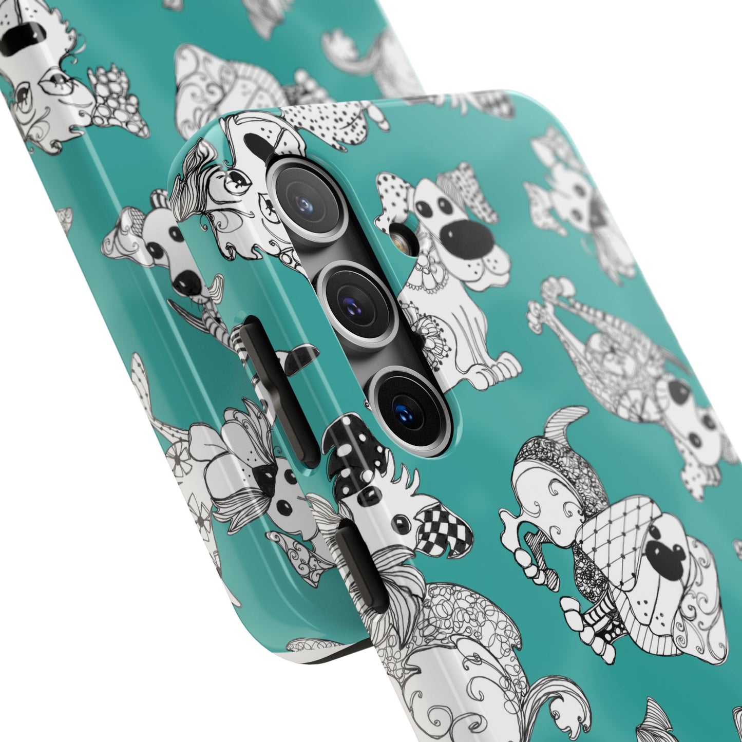 Doodle Dogs Turquoise Phone Case