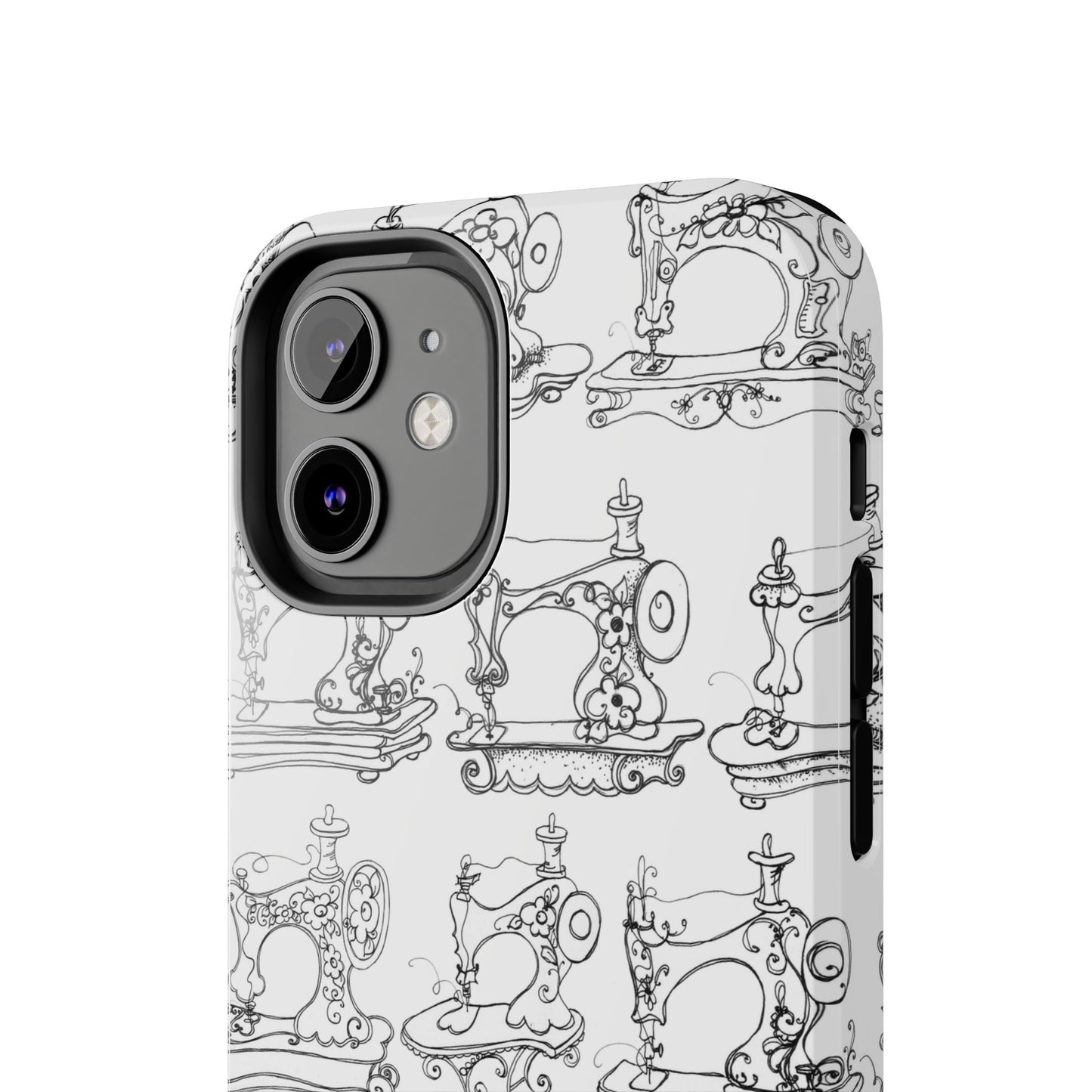 Sew Sew White / Black Phone Case