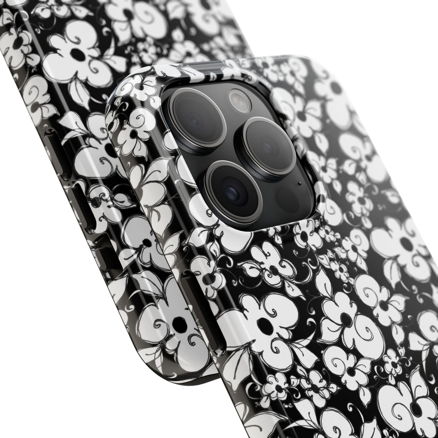 Dog Daisies Black Phone Case