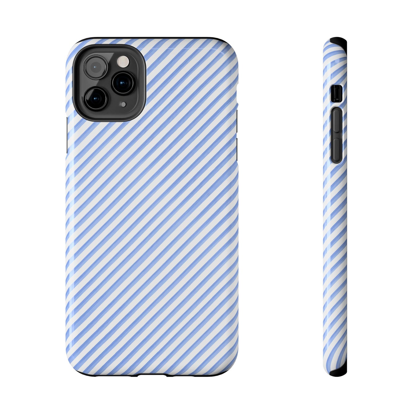 Bias Stripe Blue / White Phone Case