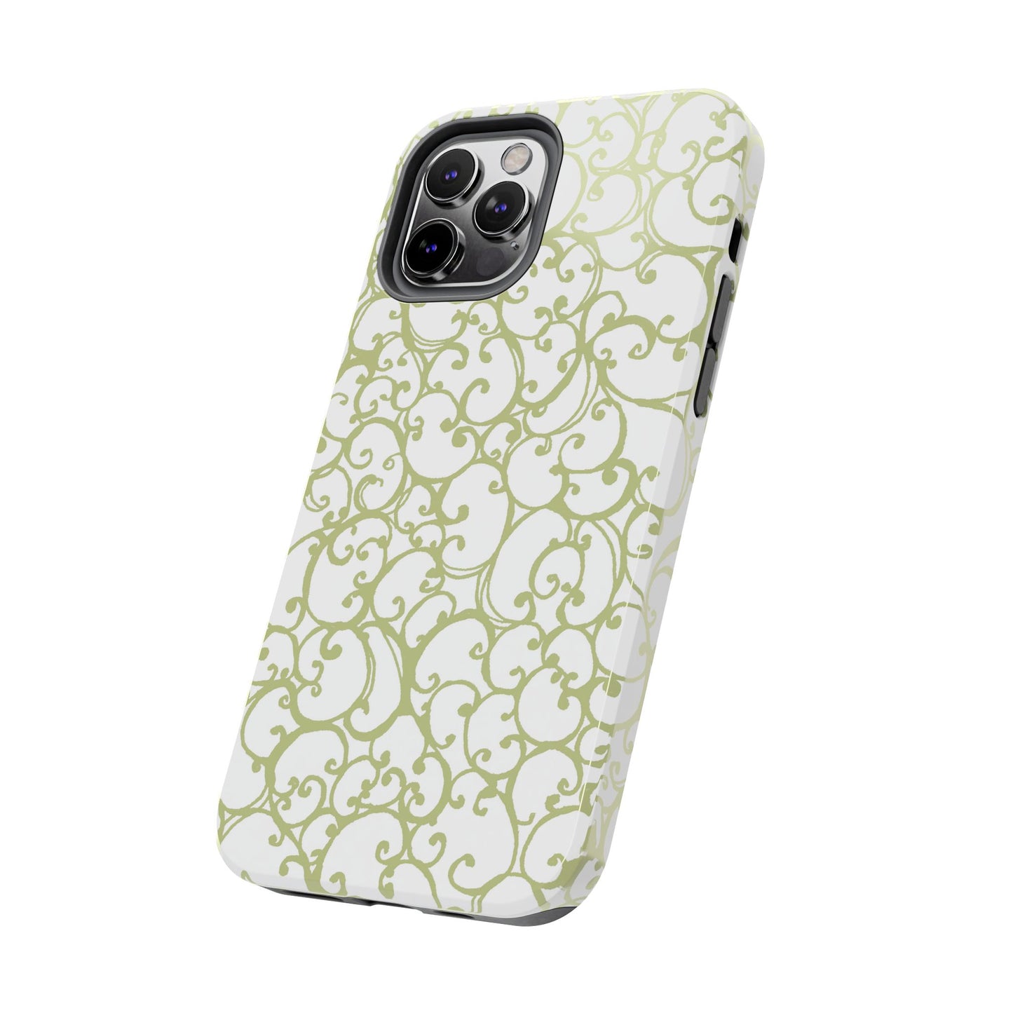Scrollie White / Green Phone Case