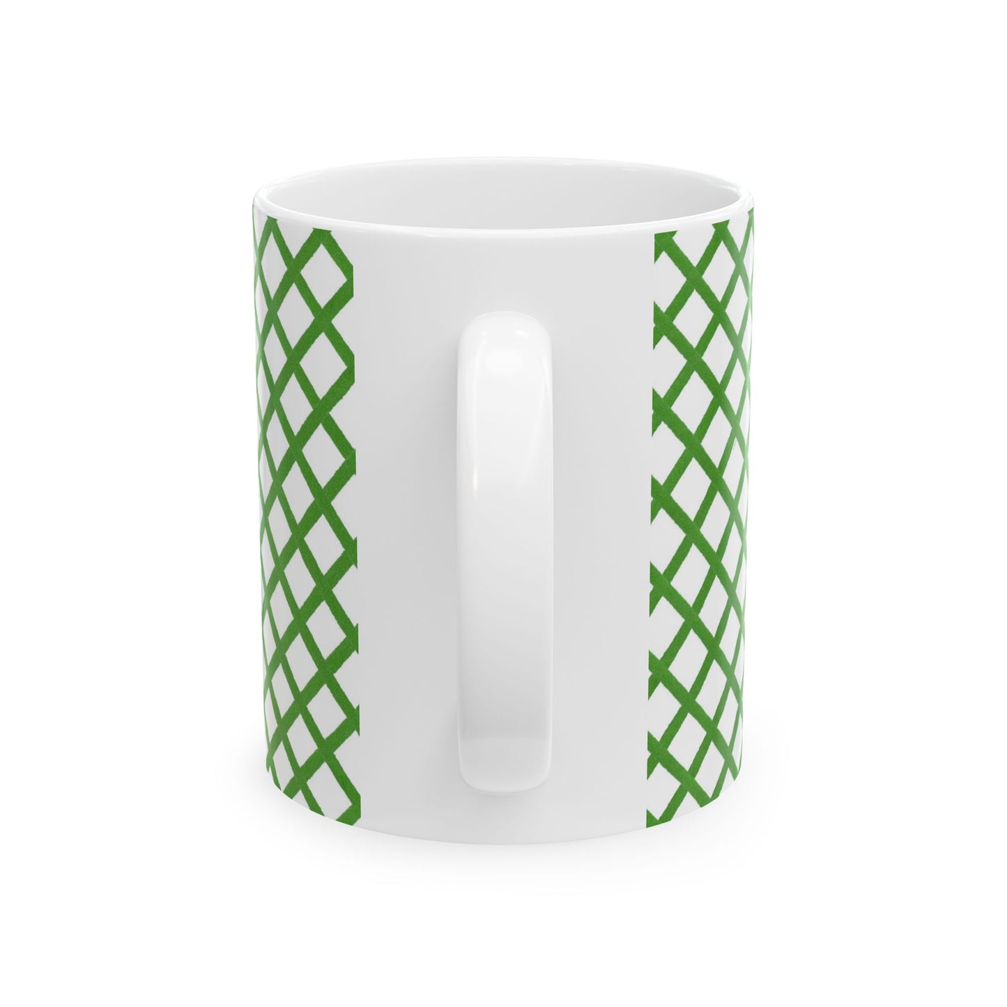 Trellis White / Green Cup