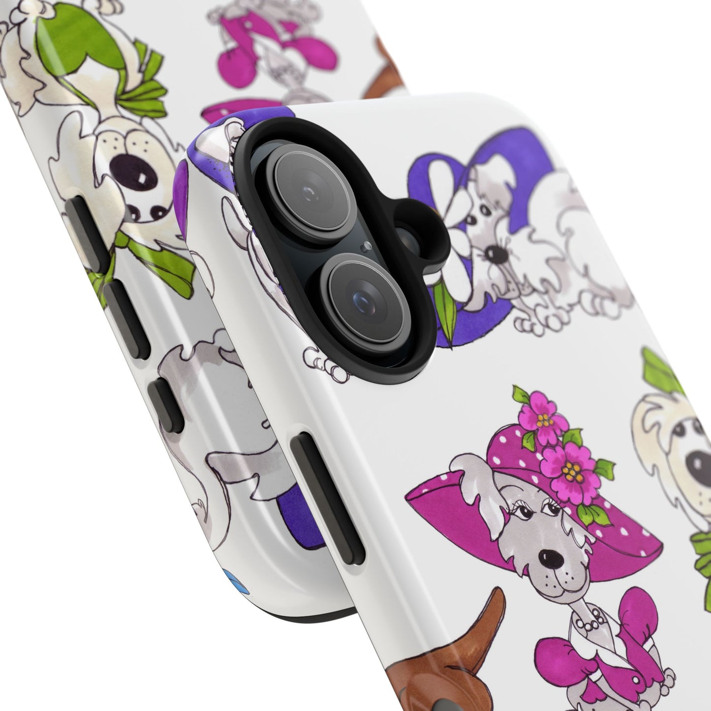 Fancy Dog Line Up White Phone Case