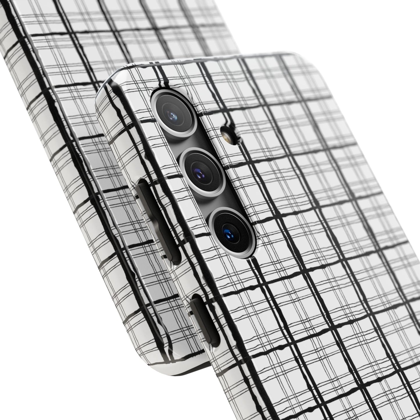 Sophistiplaid White / Black Phone Case