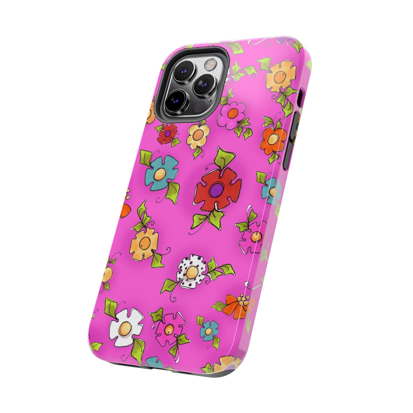 Happy Blooms Cerise Phone Case