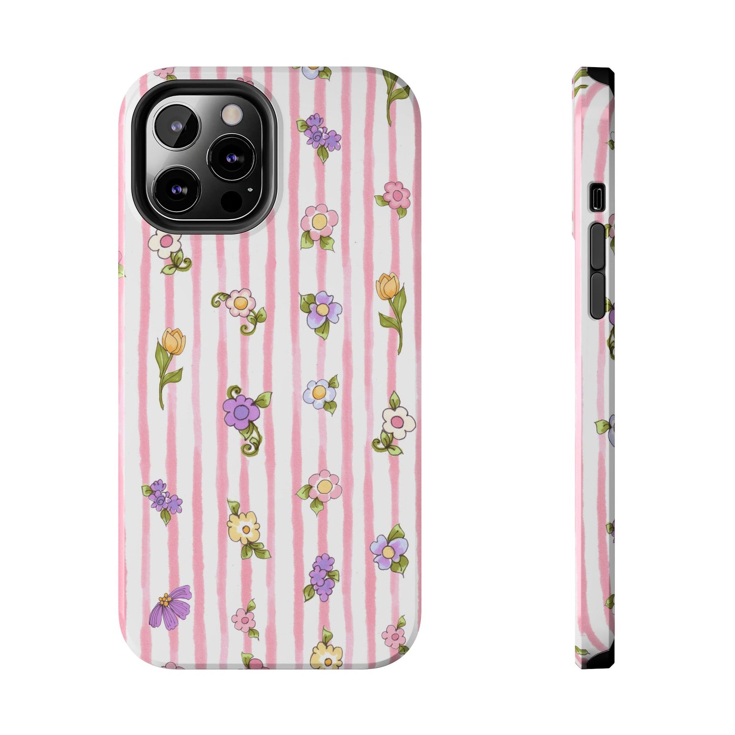 Pretty Posie Stripe Phone Case