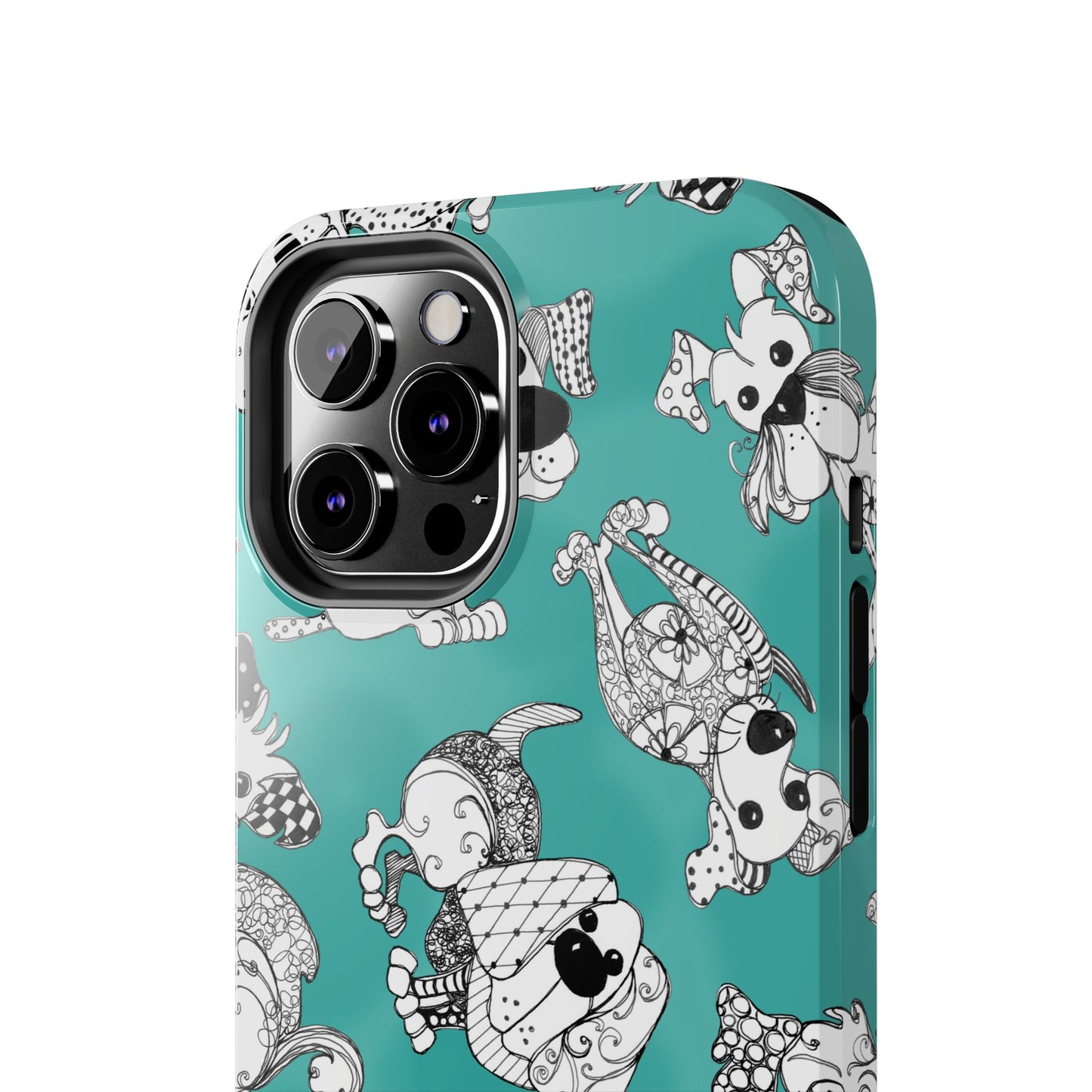 Doodle Dogs Turquoise Phone Case