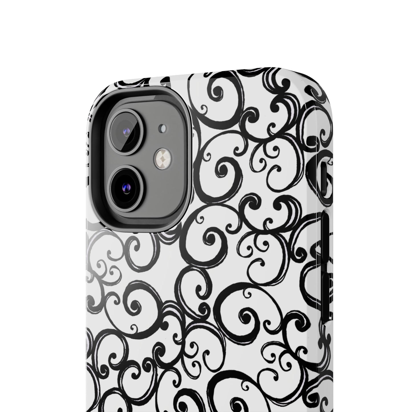 Curls White / Black Phone Case