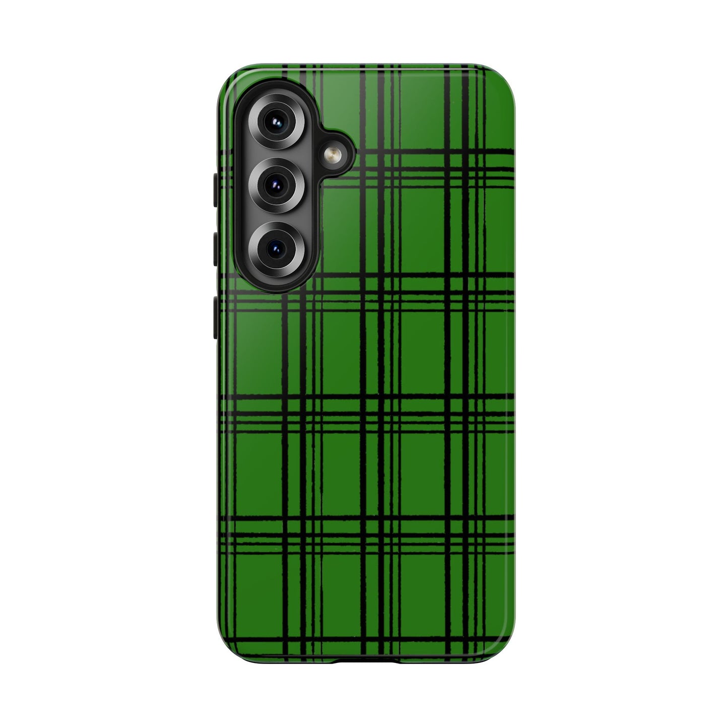 Glad Plaid Green / Black Phone Case