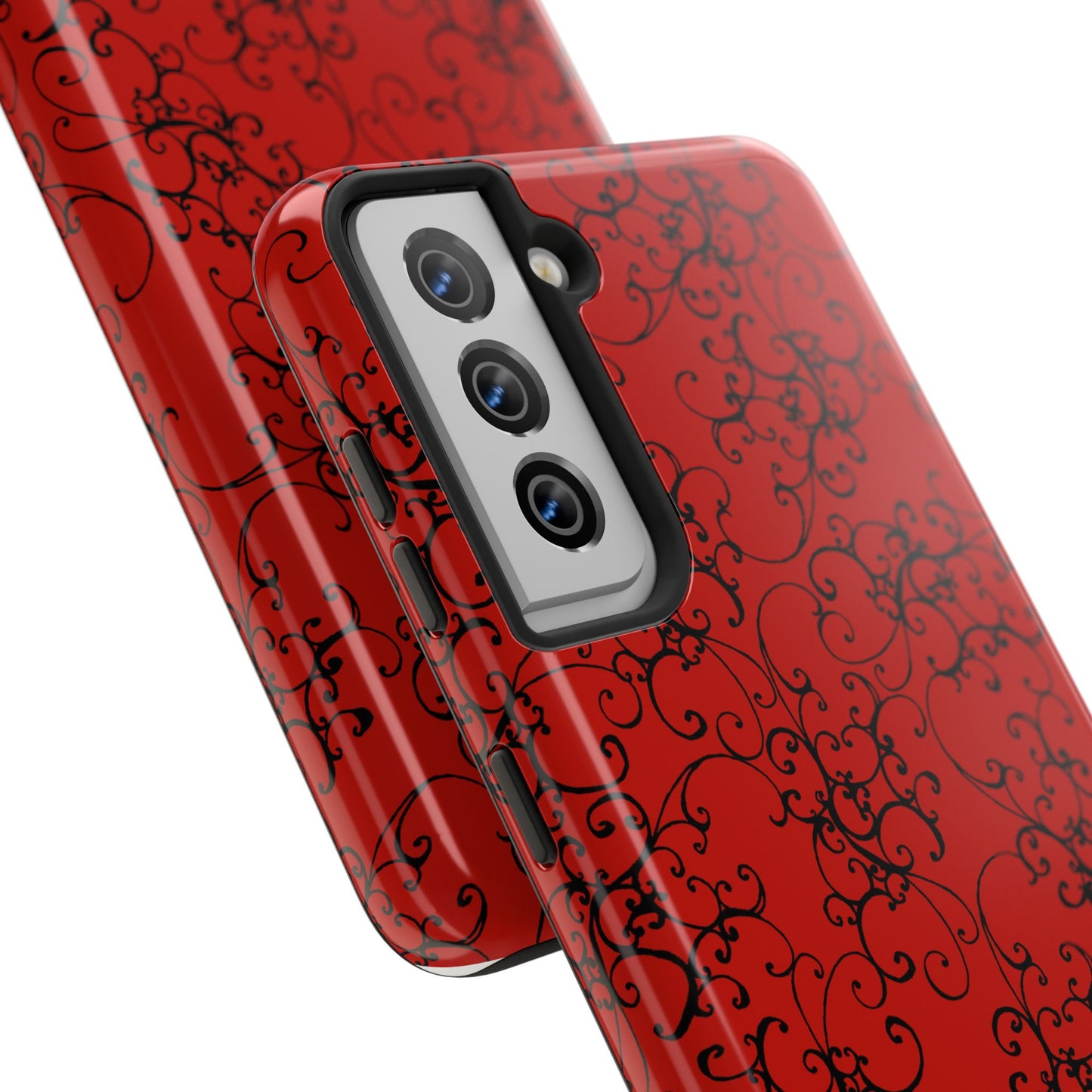 Elegant Scroll Red / Black Phone Case