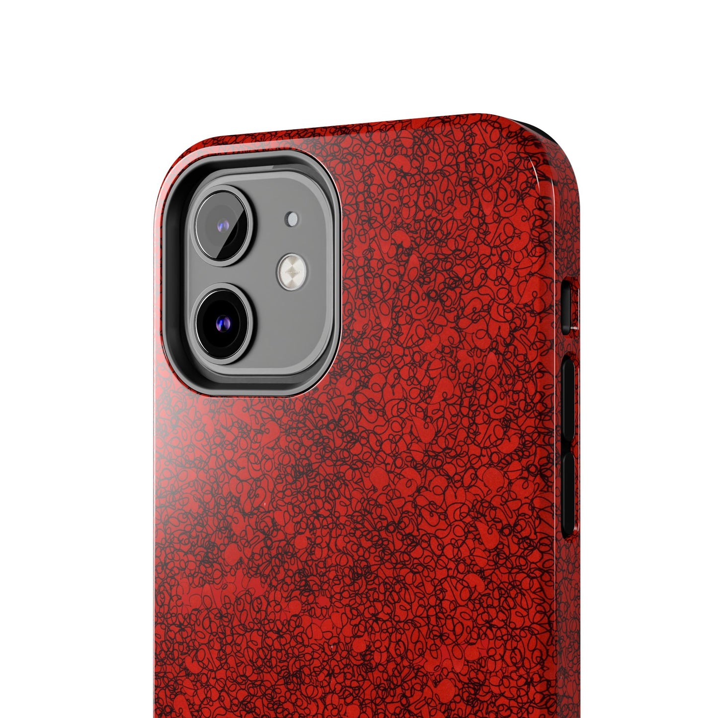 Scribble Red / Black Phone Case