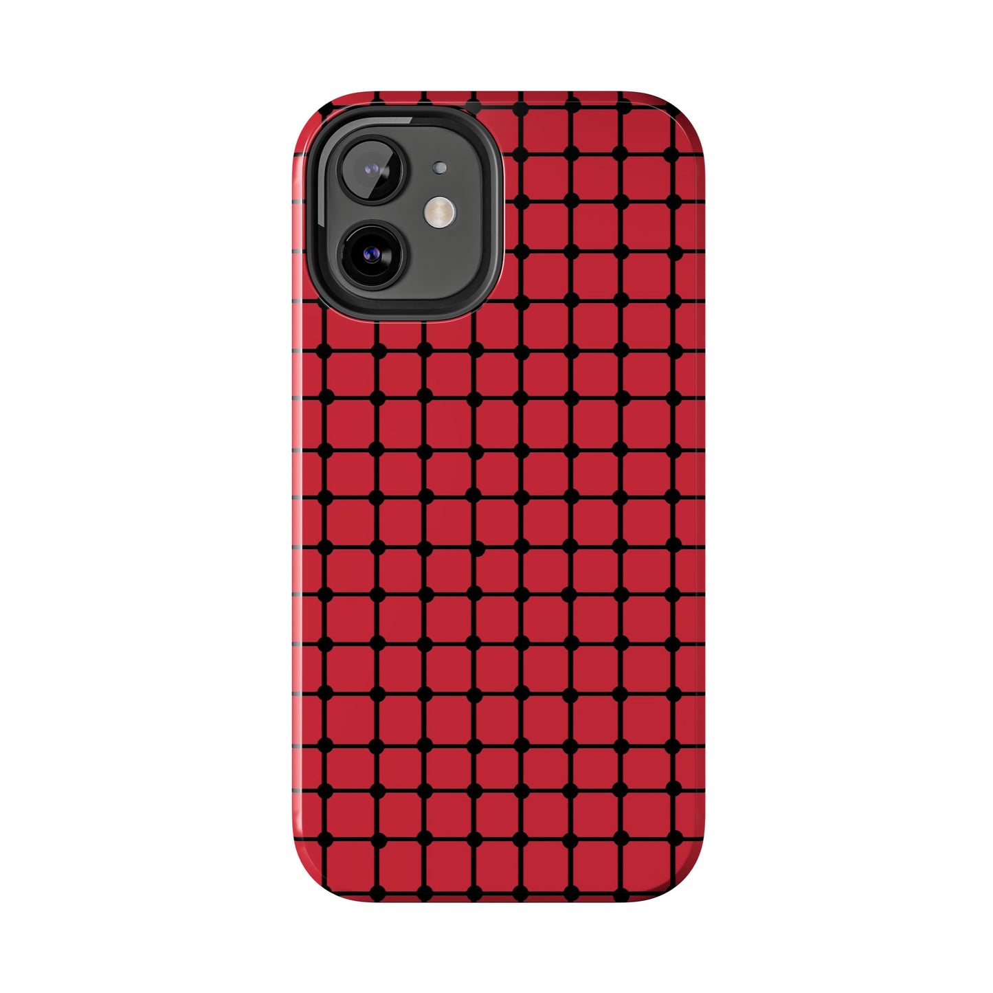 Dot Grid Red / Black Phone Case